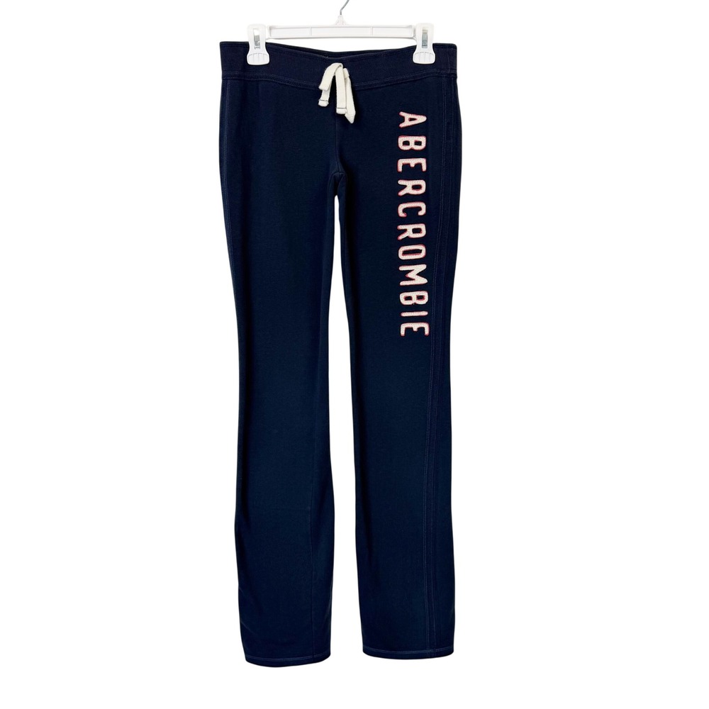 Abercrombie & Fitch Y2K Spellout Sweatpants Women's Small Low Rise Blue